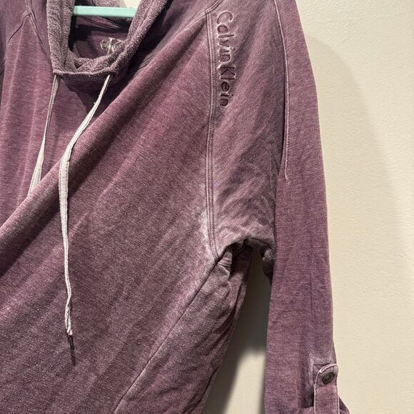 Calvin Klein Sweater Purple Long Sleeve Knit Cowl Neck Soft Causal Women sz XXL - Picture 3 of 10
